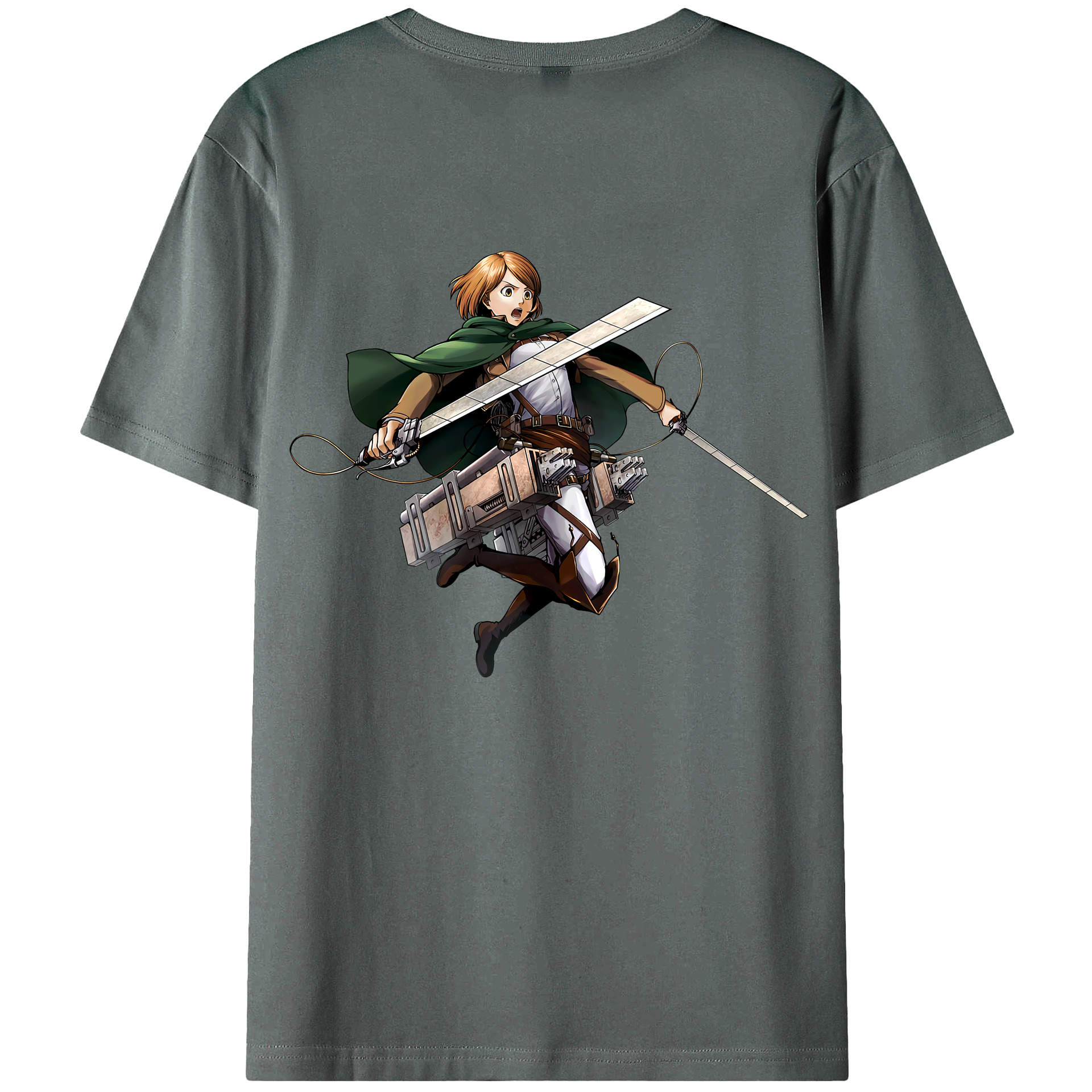 （画像用） 進撃の巨人 ペトラ·ラル Attack on Titan Petra Rall 綿100％ メンズ半袖Tシャツ（バックプリント） 通気性